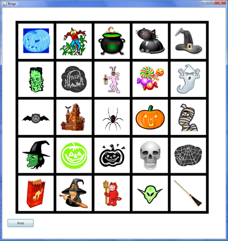 Bingo Halloween Fun Chart